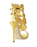 Coline Wings Leather High-Heel Sandal, Oro