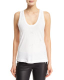 Deep Holes Jersey Tank, Blanc