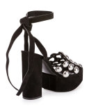Alys Studded Platform Sandal, Black