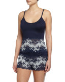 Italia Lounge Cami, Navy Blue/White