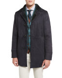 Lambskin Leather Coat w/Contrast Shearling Lining