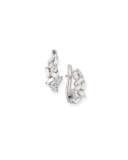 Fireworks Mini Huggie Earrings in 18k White Gold