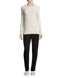 Lightweight Crepe Drawstring Pants, Caviar
