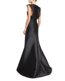 Anastasia Sleeveless Stretch Taffeta Mermaid Gown