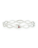 Infinity Double-Row Diamond Bangle, White Gold