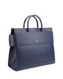 Horizon Medium Leather Satchel Bag, Navy