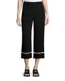 Cropped Wide-Leg Pants with Fishline Trim, Matrix