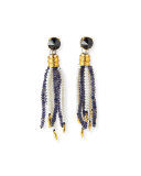 Oasis Iolite & Pearl Tassel Earrings