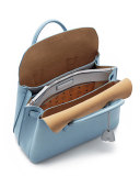 Milla Medium Leather Tote Bag, Sky Blue