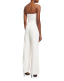 Strapless Sweetheart Belted Jumpsuit 