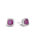 7mm Batu Classic Chain Stud Earrings with Diamonds