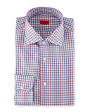 Check with Windowpane Dress Shirt, Navy/Red