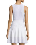 Sleeveless Fit-and-Flare Dress, Violet 
