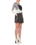 Patchwork Knit Pullover Sweater