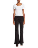 Flare-Leg Jeans, Black 