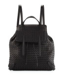 Intrecciato Medium Backpack, Black