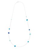 925 Wonderland Mixed Multi-Stone Station Necklace in Island
