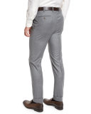 Classic-Fit Flannel Trousers, Light Gray
