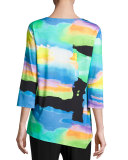 Resort Skies Stretch Knit Top