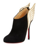Mercura Wing 100mm Red Sole Bootie, Black/Light Gold