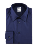 Solid Long-Sleeve Dress Shirt, Navy