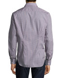 Triangle-Print Sport Shirt, Navy/Red/White