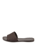 Intrecciato Napa Slide Sandal, Espresso