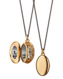 Moyen 18k Gold Oval Locket Necklace