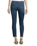 W2 Mid-Rise Skinny Cropped Frayed Jeans