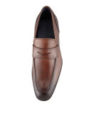 Brogue Detailed Penny Loafer, Brown