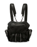 Mini Marti Nylon Backpack, Black/Nickel