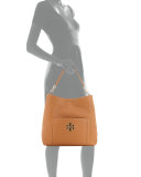 Britten Leather Hobo Bag, Bark