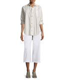 The Cropped Hampden Trousers, Sugar W/Raw Hem