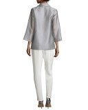 Occasion Organza Easy Shirt, Platinum, Plus Size