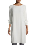 Silk Georgette Crepe Tunic, Bone