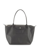 Le Pliage Neo Large Nylon Shoulder Tote Bag, Gray