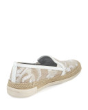 Pamela Embellished Canvas Slip-On Flat
