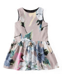 Sleeveless Paper Floral Party Dress, Petal, Size 8-14