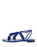 Tasselites Suede Tassel Sandal, Electric Blue