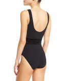 Victoria Velvet Surplice One-Piece Swimsuit