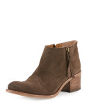 Capricia Suede 50mm Bootie, Dark Taupe