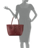 Market Leather Tote Bag, Burgundy/Cerise