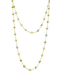 Pavé Diamond Bead Station Necklace, 49.5"