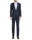 G-Line Textured Tonal-Striped Wool Suit, Navy