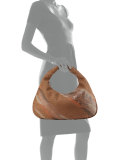 Veneta Large Shadow-Embroidered Snake/Cervo Hobo Bag, Beige