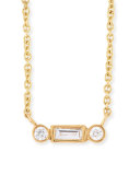 Bezel Baguette Diamond Necklace