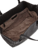 A-Shape Medium Woven Tote Bag, Black