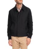 Suede Trim Blouson Jacket, Black