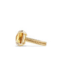 Châtelaine 18k Gold Citrine Ring w/ Diamonds, Size 8