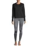 Downtown Mesh-Panel Long-Sleeve Sport Pullover